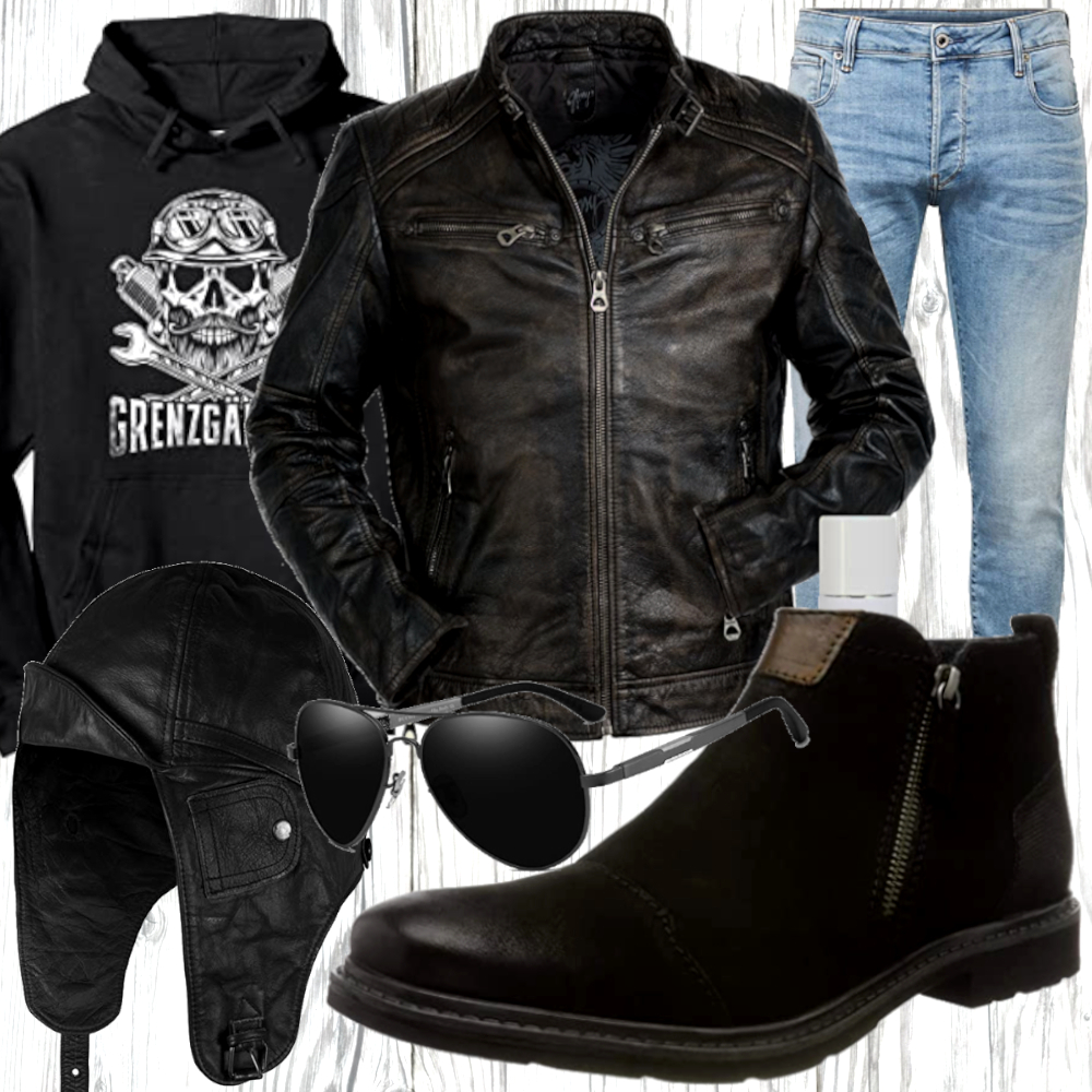 Herren Biker Look